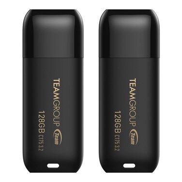 TEAMGROUP C175 128GB 2 Pack USB 3.2 Gen 1 (USB 3.1/3.0) USB Flash Thumb Drive, External Data Storage Memory Stick Compatible with Computer/Laptop (Matte Black) TC1753128GB22
