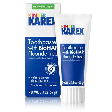 KAREX Kinder Hydroxyapatite Kids Toddler Toothpaste 2.3 Ounce, Fluoride Free, Safe If Accidentally Swallowed