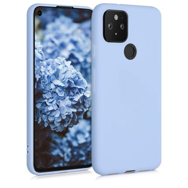 kwmobile Case Compatible with Google Pixel 5 Case - Soft Silicone Protective Phone Cover - Matte Light Blue