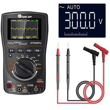 Thsinde 2-in-1 Intelligent Digital Scope Meter Multimeter - Professional LED Handheld Oscilloscope With 200ksps A/D Automatic Waveform Capture Function