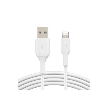 Belkin Lightning Cable (Boost Charge Lightning to USB Cable for iPhone, iPad, AirPods) MFi-Certified iPhone Charging Cable (White, 1m) &ndash; 2 Pack
