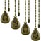 Patelai 4 Pieces Bronze Pull Chains Ceiling Fan Pull Chain Extension Fan Pull Chain Pendant 12 Inch Ceiling Fan Chain Extender Ornament with Ball Fan Chain Connector (Cinnamon)