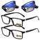 LUFF Reading Glasses blue light blocking 4 Pairs Folding spring hinge Readers Women Men