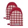 KitchenAid Gingham Cotton Mini Oven Mitt 2-Pack Set, Passion Red, 5.5"x8