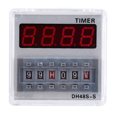 Fafeicy Timer Relay 0.1S-99H 8-Pin DH48S-S 12V/24V/380V Programmable Delay Time Relay Digital LCD Display Timer (24V AC/DC)
