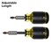 Klein Tools 32308 Multi-bit Stubby Screwdriver, Impact Rated 8-in-1 Adjustable Magnetic Tool with Phillips, Slotted, Square and Nut Driver