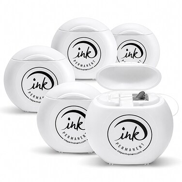 Ink Permanent White Brow Mapping String, 5-Pack, 328 Ft Pre-Inked Thread