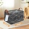 LANGYASHAN Rectangular Collapsible Storage Basket Nursery Organizer Black diamond