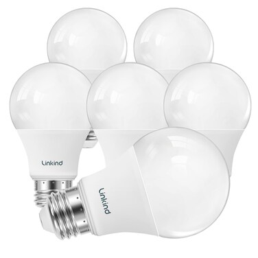 Linkind Dimmable A19 LED Light Bulbs, 60 Watt Equivalent, 2700k