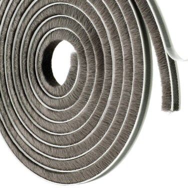 Jetec 2 Pcs Self-Adhesive Pile Weather Stripping Gray