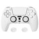 eXtremeRate PlayVital Case for PS5 Controller, Case Cover, Non-Slip Protective Silicone Case, 2 Pieces White Stick Attachments for PS5 Controller (Samurai Edition, White)