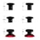 eXtremeRate ThumbsGear Interchangeable Ergonomic Thumbstick for ps5 Controller, For ps4 All Model Controller - 3 Height Domed and Concave Grips Adjustable Joystick - Chrome Red & Black