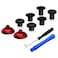 eXtremeRate ThumbsGear Interchangeable Ergonomic Thumbstick for ps5 Controller, For ps4 All Model Controller - 3 Height Domed and Concave Grips Adjustable Joystick - Chrome Red & Black