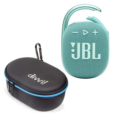 JBL Clip 4 Portable Bluetooth Speaker (Teal) + divvi! Protective Hardshell Case