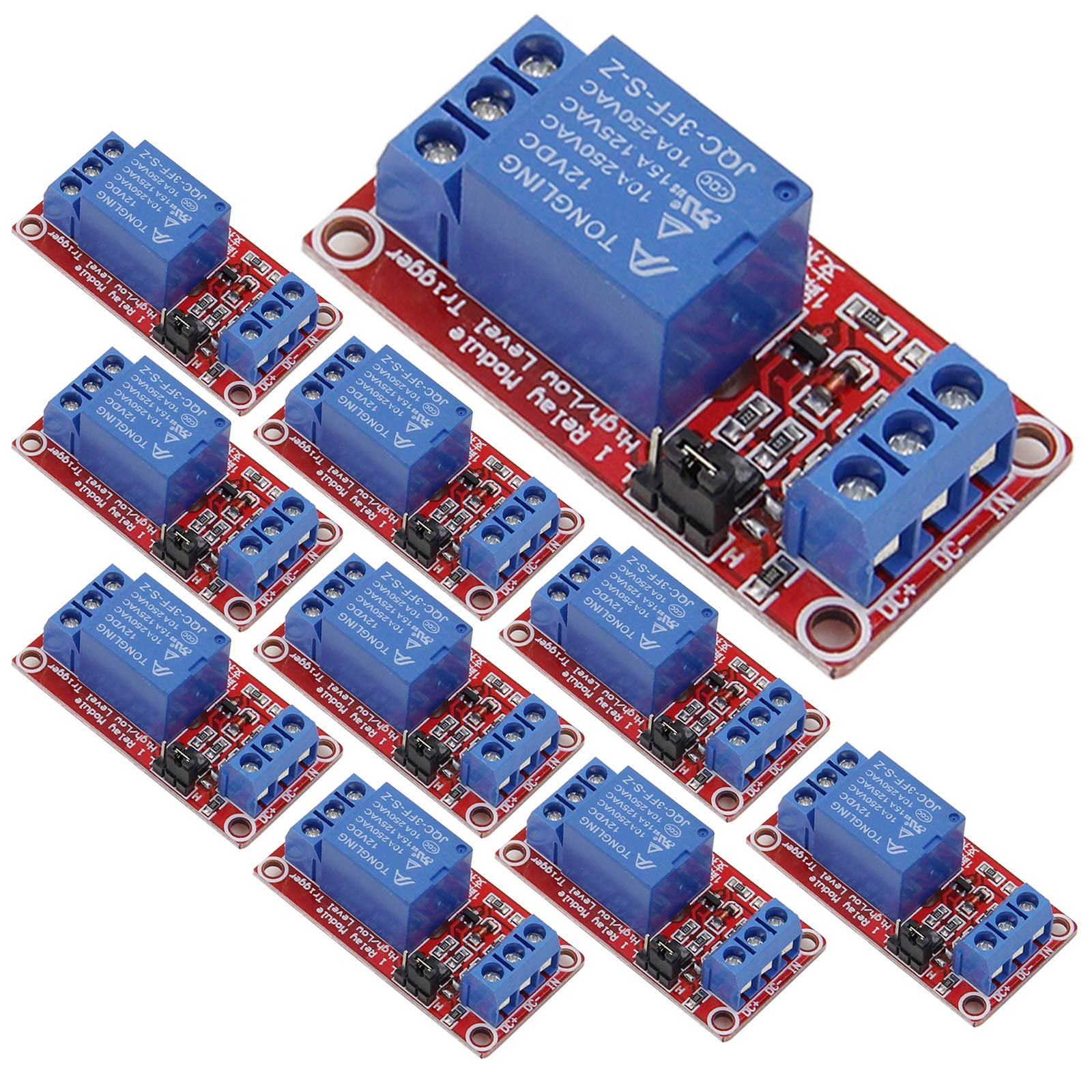 Buy ANMBEST 10PCS 12V Relay Module with Optocoupler High or Low Level ...