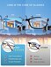 OKH 3 Pack Blue Light Blocking Square Rectangle Metal Reading Glasses for Men Anti Eye Strain/Headache Spring Hinge Clear Reading Eyelasses Reader