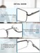 OKH 3 Pack Blue Light Blocking Square Rectangle Metal Reading Glasses for Men Anti Eye Strain/Headache Spring Hinge Clear Reading Eyelasses Reader