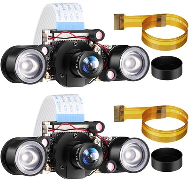 Weewooday 2 Sets for Raspberry PI Camera 1080P Webcam 5MP OV5647 Sensor Day and Night Vision IR-Cut Video Camera Focus Adjustment for Raspberry Pi RPi 4 3 B B+ 2B 3A+ 2 1 Camera