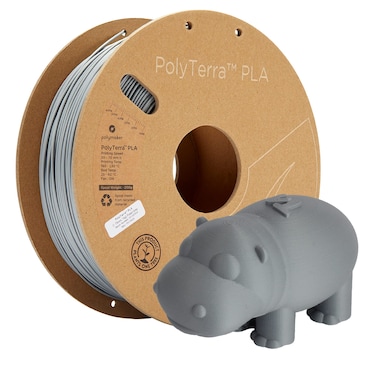 Polymaker Matte PLA 1.75mm Fossil Grey, 1kg Spool - PolyTerra 3D Printer Filament