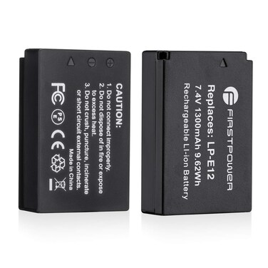 FirstPower 2 Pack LP-E12 Batteries Compatible with Canon EOS M50, EOS M50 Mark II, EOS M, EOS M2, EOS M10, EOS M100, EOS M200, SX70 HS, Rebel SL1 Mirrorless Digital Cameras