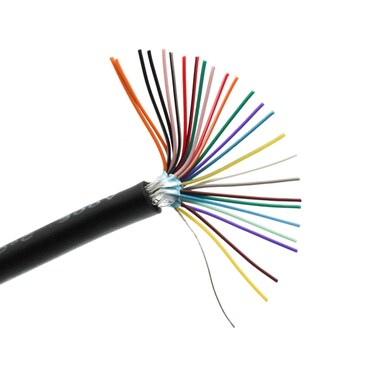 YIOVVOM Black 28 AWG 25/C CMP Plenum Rated Double Shielded Security RS232 Data Cable - 6.5 Feet - Use for DB25 Serial Adapters