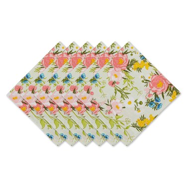 DII Spring Bouquet Collection Kitchen, Napkin Set, 6 Piece