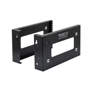 RIVECO 4U Wall Mount Patch Panel 2 Pieces Firm Constructed, No Assembly Required, Flexible Width Mounting Rack for Networking Equipment Black