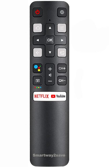 Smartway2save AWH New RC802V Voice Command Smart Remote Compatible for All Android 4K UHD TCL Smart Televisions.