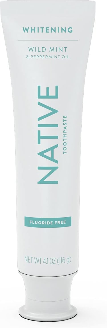 Native Toothpaste Whitening Wild Mint &amp; Peppermint Oil - Fluoride Free Toothpaste, Made Without Triclosan - 4.1 oz