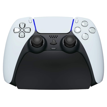 PlayVital Solid Black Controller Display Stand for ps5,Gamepad Accessories Desk Holder for ps5 Controller with Rubber Pads
