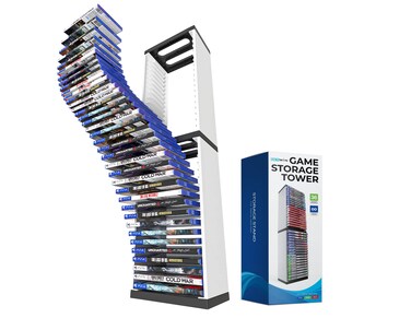 Skywin Ps5 Game Holder Storage Organizer - 36 Cd Disk Tower For Box