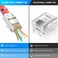 JODROAD Shielded RJ45 Cat6A Cat7 Pass Through connectors - 3 Prong 8P8C 50U Gold Plated 2-Piece Pass-Thru Modular Data Plug for FTP/STP Cable &amp; Solid Wire (30 Pack)