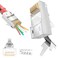 JODROAD Shielded RJ45 Cat6A Cat7 Pass Through connectors - 3 Prong 8P8C 50U Gold Plated 2-Piece Pass-Thru Modular Data Plug for FTP/STP Cable &amp; Solid Wire (30 Pack)