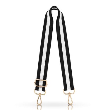TANOSII Wide Purse Strap Adjustable Replacement Shoulder Crossbody Strap Handbag Strap, Black Stripe, Standard