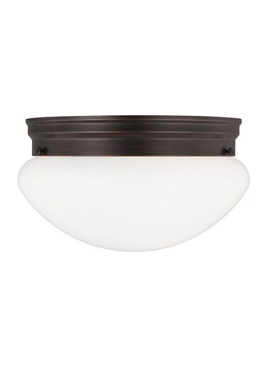 Generation Sea Gull Lighting 5328-710 Webster Two - Light Ceiling Flush Mount Ceiling Fixture, Bronze