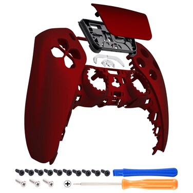 eXtremeRate Touchpad Front Cover Compatible with PS5 Controller, Case Front Housing Replacement Shell with Touch Pad Cover for PS5 Controller (Red)