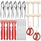 Ymkf Sqqr 26 PCS Seafood Tools Include Crab ers, Seafood Scissors, Lobster Sheller, Crab Hammer,and Shellfish Forks,Nutcracker Set
