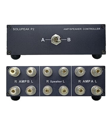 SOLUPEAK P2 2 Way Amp/Speaker Switch Selector Box, Passive Audio Switcher