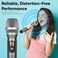 Pyle UHF Wireless Microphone System Kit - Dual Professional Battery Operated Handheld Dynamic Unidirectional Cordless Microphone Transmitter Set w/Adapter Receiver - PA Karaoke DJ Party PDWMU214,Black