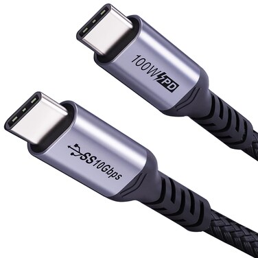 SUMPK Short USB C Cable 100W, 1.5ft 2 Packs, 10Gbps Data Speed, 4K Video