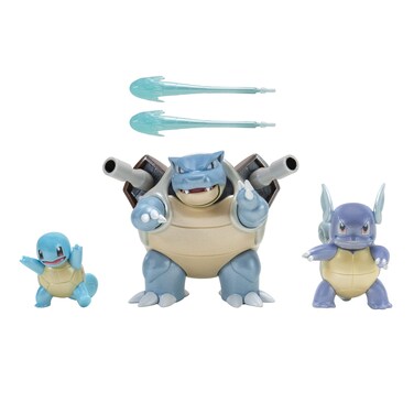 Pokémon Pokemon Select Evolution 3 Pack - Features 2-Inch Squirtle, 3-Inch Wartortle & 4.5-Inch Blastoise Battle Figures - Authentic Details