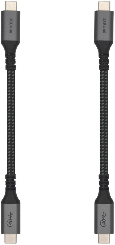 Vebner 6-Inch Extra Short USB4 Cable - 40Gbps Supports 100W (20V, 5A) Charging - Compatible with Thunderbolt 3 and USB-C (2-Pack)