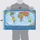 Equal Earth World Map Poster - map design shows continents at true relative size. (LAMINATED, 18&rdquo; x 29&rdquo;)