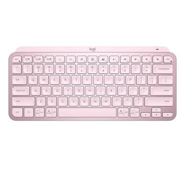 Logitech MX Keys Mini Minimalist Wireless Illuminated Keyboard, Compact, Bluetooth, Backlit, USB-C, Compatible with Apple macOS, iOS, Windows, Linux, Android, Metal Build - Rose