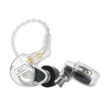 CTM CE110 Universal Secure Fit Professional in-Ear Studio and Live Performance Reference Monitor Featuring Full Frequency Single Dynamic Driver with W.I.S.E. Technology, Clear