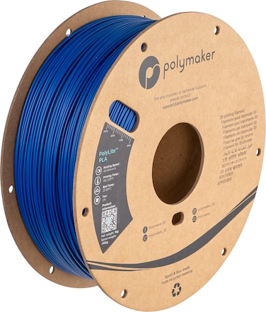 Polymaker PLA Filament 1.75mm Blue PLA Filament 1kg Spool High Rigidity - PolyLite PLA Blue 3D Printer Filament 1.75mm Cardboard Spool Prints with Most 3D Printers Using 3D Filament
