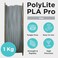 Polymaker PolyLite PLA PRO 3D Printer Filament - Tough &amp; High Rigidity Grey PLA, 1.75mm, 1kg on Cardboard Spool