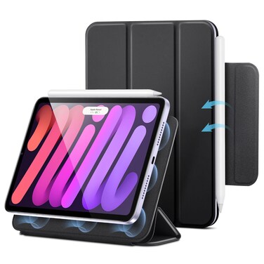 ESR For iPad Mini 6 Case, Magnetic iPad Mini 6 Case, Convenient Magnetic Attachment, Auto Sleep/Wake Function, Support Pencil 2 Complete (Black)