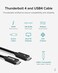 Plugable Thunderbolt 4 Cable [Thunderbolt Certified] 6.4ft USB4 Cable with 100W Charging, Single 8K or Dual 4K Displays, 40Gbps Data Transfer, Compatible with Thunderbolt 4, USB4, Thunderbolt 3, USB-C