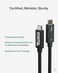 Plugable Thunderbolt 4 Cable [Thunderbolt Certified] 6.4ft USB4 Cable with 100W Charging, Single 8K or Dual 4K Displays, 40Gbps Data Transfer, Compatible with Thunderbolt 4, USB4, Thunderbolt 3, USB-C